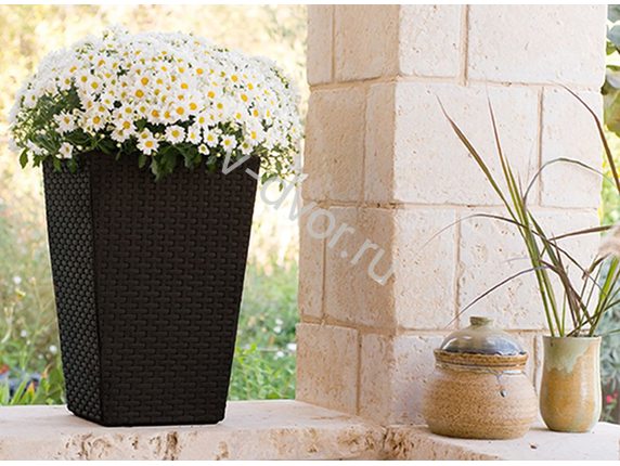 Кашпо Rattan  Planter M medium (38,5 x 38,5 x 57) Коричневый