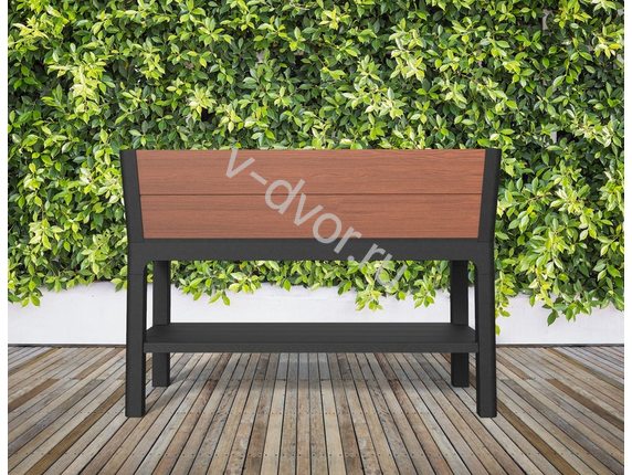 Кашпо-Грядка keter  Darwin elevated Garden Bed Pro (with shelf), коричневый