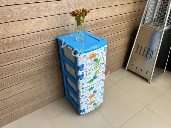 Комод пластиковый детский Динозаврики 40*47*98 см