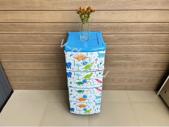 Комод пластиковый детский Динозаврики 40*47*98 см