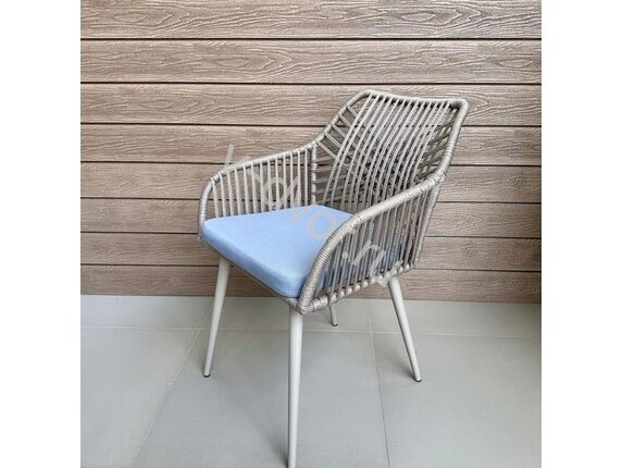 Кресло роуп Porto Crossback Cappuccino Rope Outdoor Dining Chair капучино