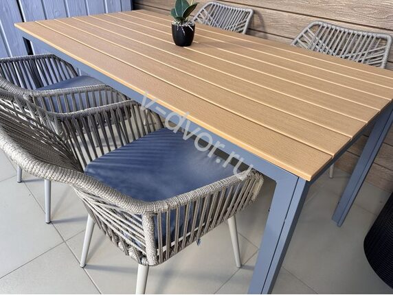 Обеденная группа Madera WPC 4+1 with Porto Crossback на 4 персоны капучино