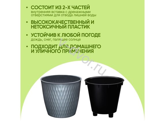 Кашпо Kerama 14,2 л графит