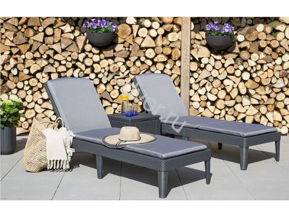 Шезлонг Keter Jaipur Sun lounger (with cushion) Графит