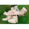 Комплект мебели MOKKA VILLA ROSA beige (стол обеденный прямоугольный, 6 кресел) искусственный ротанг