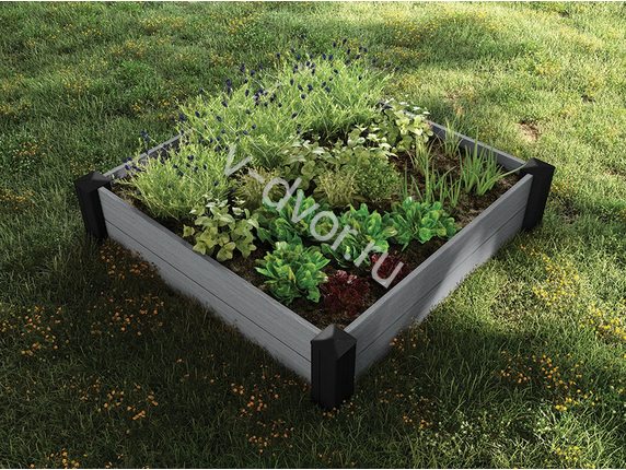 Кашпо-Грядка для растений keter Vista Modular Garden Bed single pack (графит)