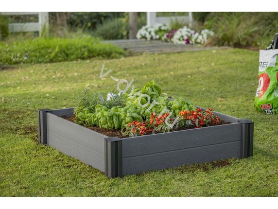 Кашпо-Грядка для растений keter Vista Modular Garden Bed single pack (графит)