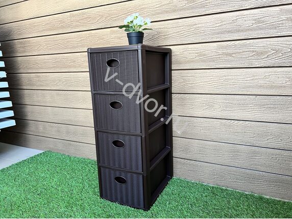 Комод пластиковый Elegance mini (коричневый)