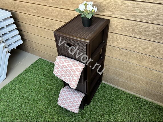 Комод пластиковый Elegance mini (коричневый)