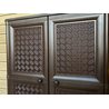 Тумба пластиковая под ротанг 3 полки brown красное дерево